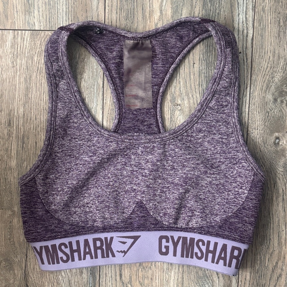 GYMSHARK (S) Heathered Purple Sports Bra